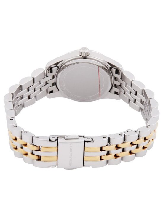 NWT Michael Kors Lexington Quartz Crystal White Dial Two-Tone Ladies Watch